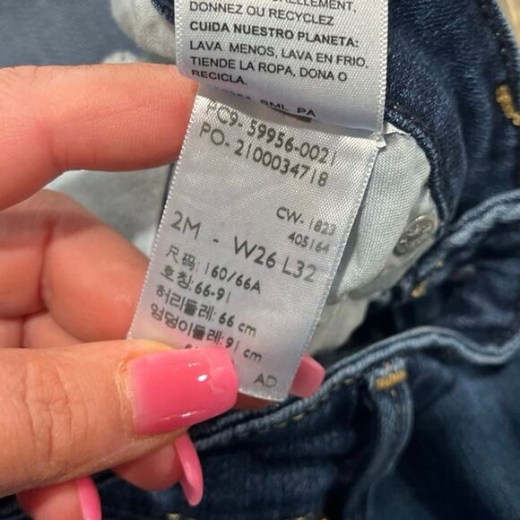 Levi Strauss Signature Mid-Rise Straight Jeans Denim Dark Wash Blue Size 26 - Picture 6 of 9